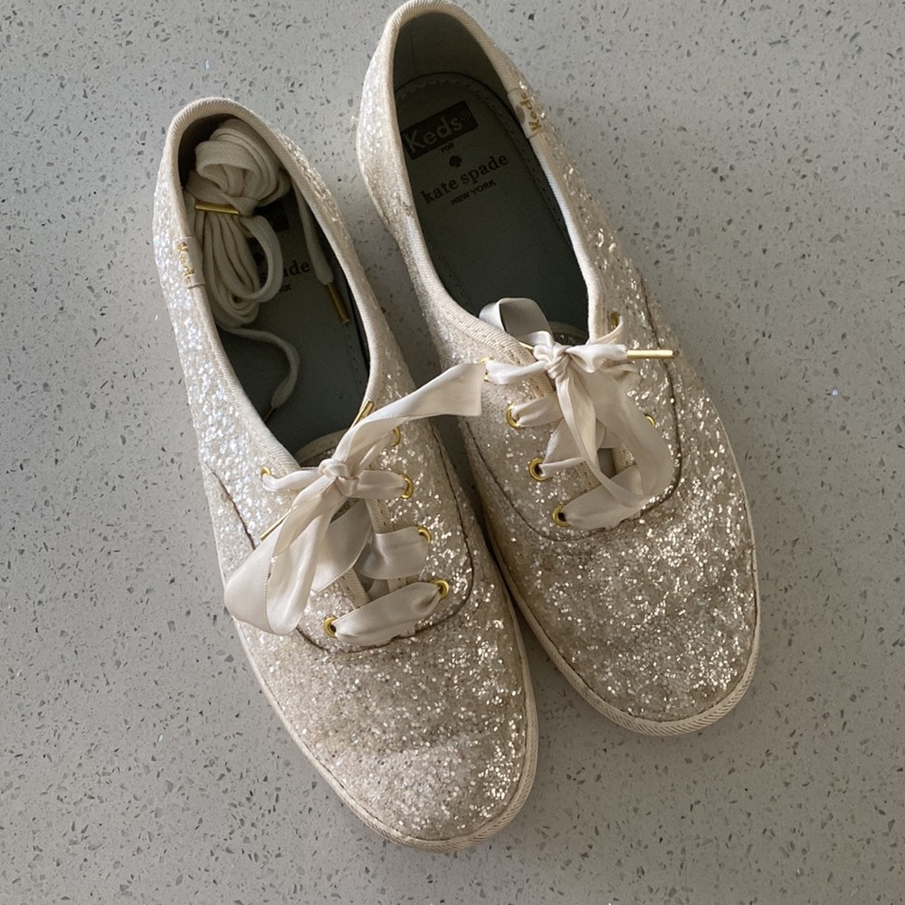 Kate spade keds - sparkly glitter shoes size 7.5!